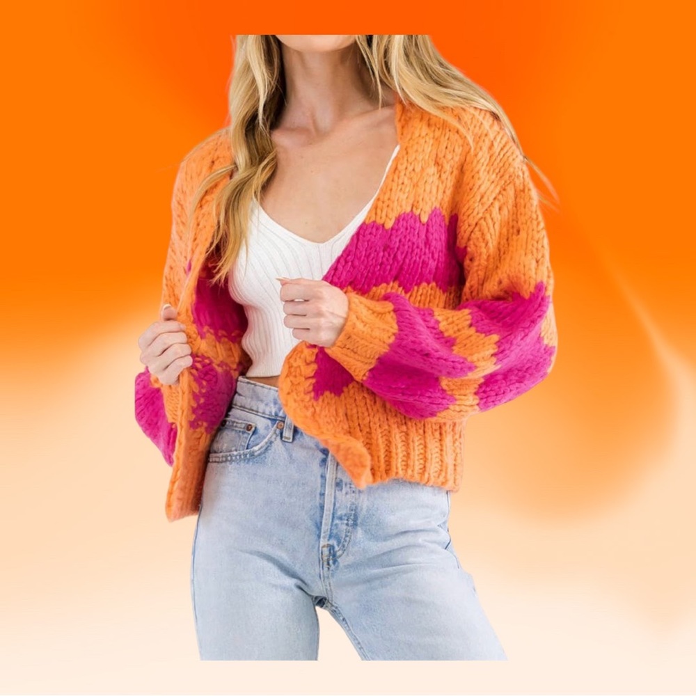 THE VINTAGE SHOP Beautiful knit cardi S M L - Picture 2 of 11